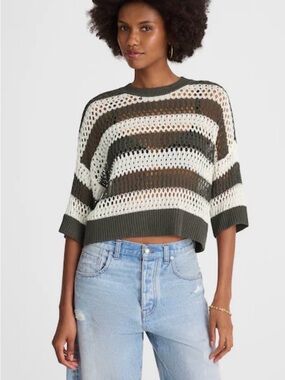 New Madewell Relaxed Open-Stitch Sweater Tee.